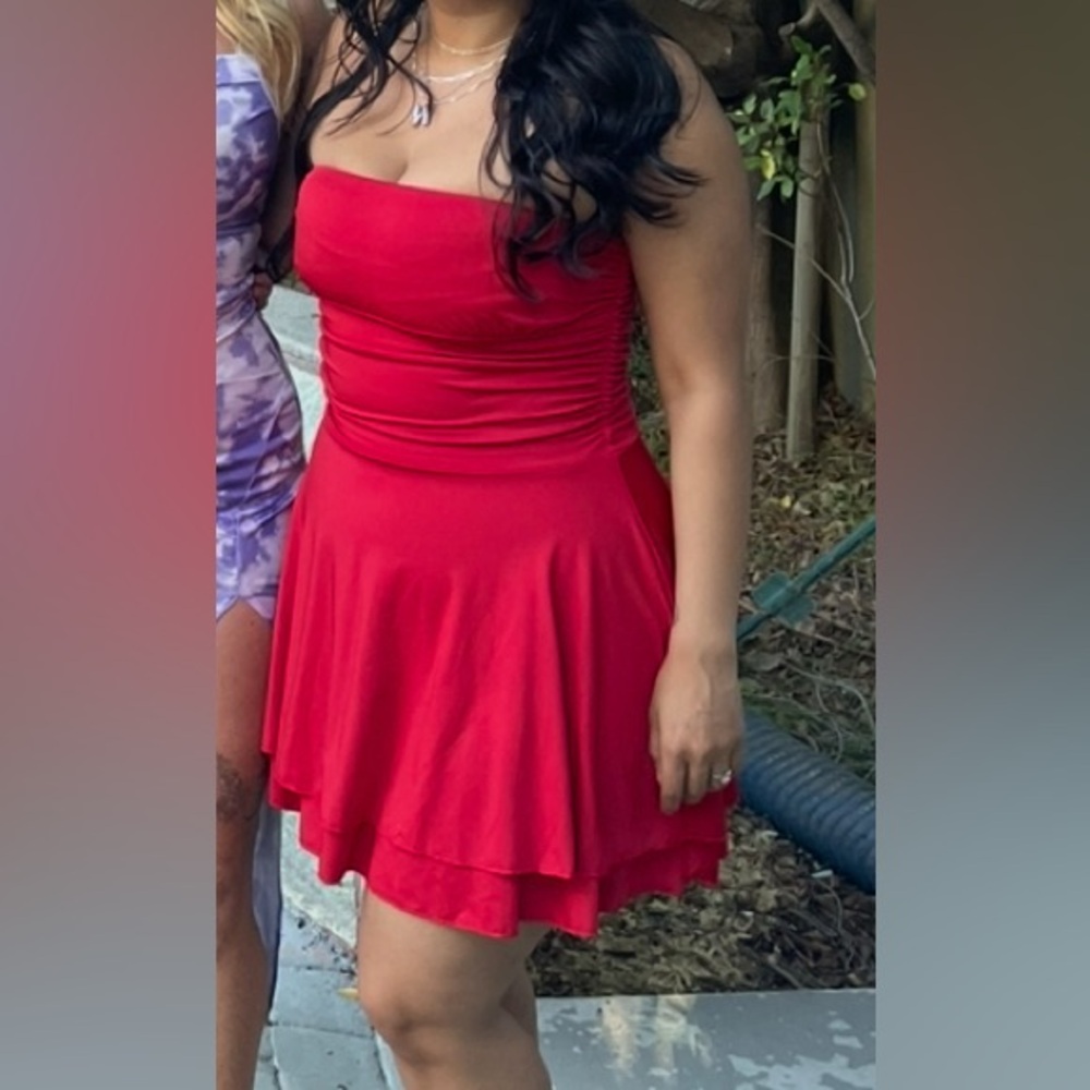 SHEIN White Strapless Mini Dress - Picture 4 of 4